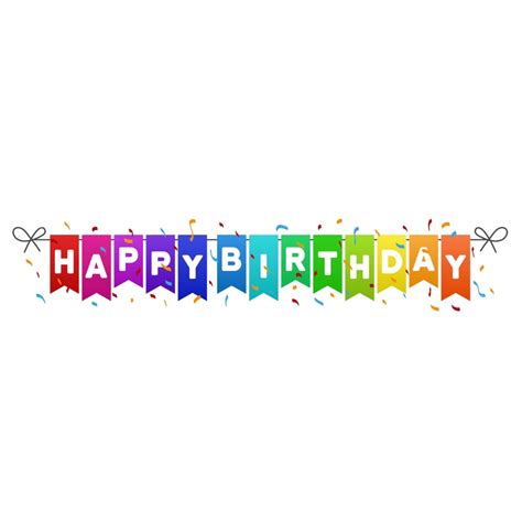 Happy Birthday Flag Vector Hd PNG Images, Happy Birthday Flags Banner ...