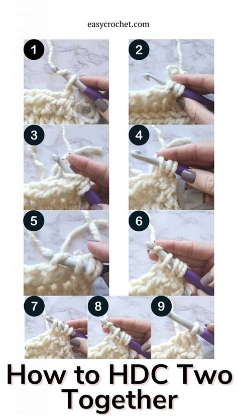 What is half double crochet two together hdc2tog decrease stitch – Artofit