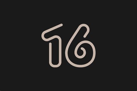 Premium Vector | Number 16 logo modern and creative number 16 multi ...