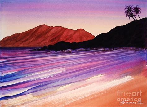 Sunset at Black Rock Maui Painting by Frances Ku - Fine Art America