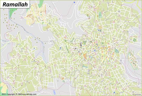 Ramallah Map | West Bank, Palestine | Detailed Maps of Ramallah