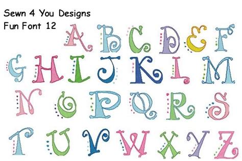 Sewn 4 You Designs~Fun Font Alphabets | Lettering alphabet, Cool ...