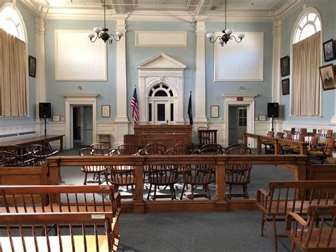 Courtroom inside 1916 Carroll County Courthouse in Ossipee, New ...