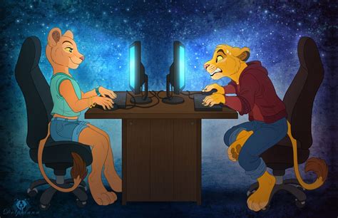 Simba and Nala - Gamers by DolphyDolphiana on DeviantArt Disney Pixar ...