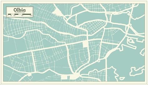 Olbia Italy City Map in Retro Style. Outline Map. 17649970 Vector Art ...