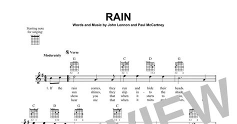 Rain (Easy Guitar) - Print Sheet Music Now