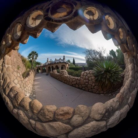 Premium AI Image | Gaudi's Park Guell Photograph of Unique Architecture ...