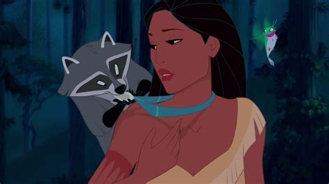 Image - Meeko fiddles with Pocahontas' necklace.jpg | Heroes Wiki ...