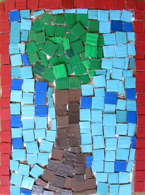 Recycled Mosaic Tiles Art Lesson - Happy Family Art