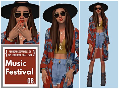 Sims 4 25 day lookbook challenge 08 music festival - The Sims Game