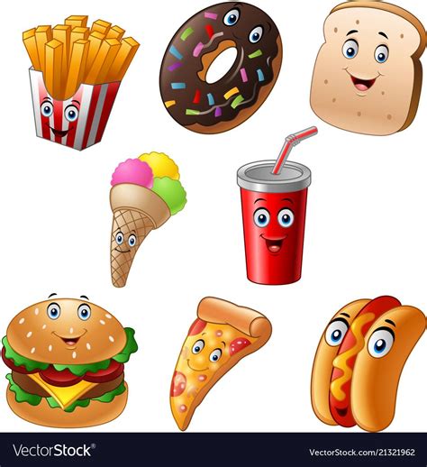 Cartoon Junk Food Transparent Background