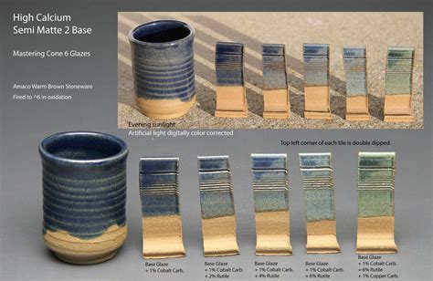 Mastering Cone 6 Glazes - High Calcium Semi Matte 2 variations ...