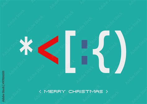 ASCII Art - Karte - Merry Christmas bunt Stock Vector | Adobe Stock