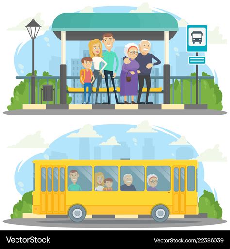 Bus station Royalty Free Vector Image - VectorStock