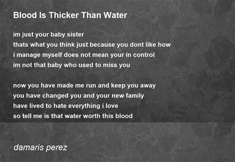 Blood Is Thicker Than Water - Blood Is Thicker Than Water Poem by ...