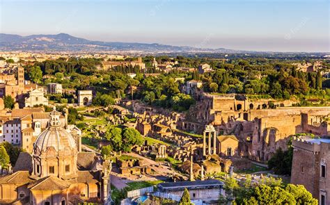 Vista aérea del foro romano | Foto Premium