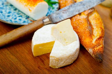 French Cheese and Fresh Baguette Stock Image - Image of gourmet, food ...