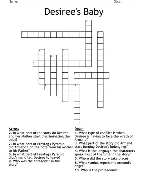 Desiree's Baby Crossword - WordMint