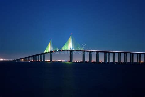 Sunshine Skyway Bridge at Night Stock Photo - Image of gate, city: 21110670