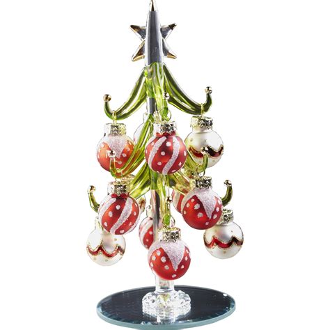 Glass Christmas Tree with Ornament Balls | Wayfair