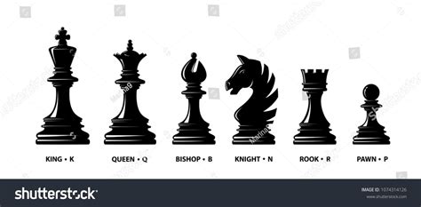 Chess piece icons. Board game. Black silhouettes isolated on white ...