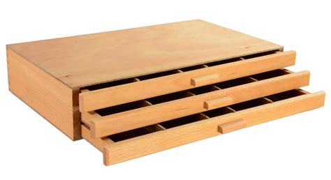 Art Supply Organizer | 3-Drawer Wooden Storage Box for Artists