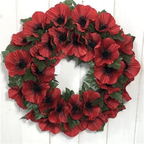 Artificial Red Poppy Wreath | Remembrance | Shelf Edge UK