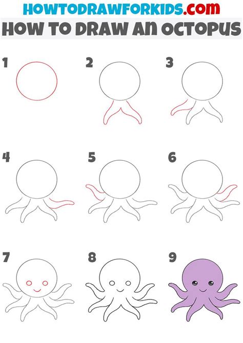 How to Draw an Octopus - Easy Drawing Tutorial For Kids | Octopus ...