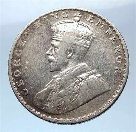 1912 INDIA UK King George V Silver Antique RUPEE Vintage Indian Coin ...