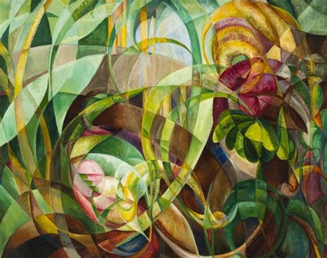 Abstract Geometric Painting of Plants 2 by Mary Swanzy - Art Collection ...