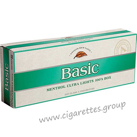 Basic Menthol Ultra Lights 100's Silver [Pack Box] Cigarettes ...