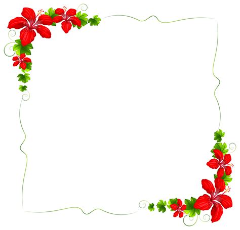 Download HD Red Floral Border Png Photo Flowers Border Design And Frame ...