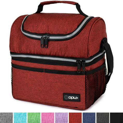 Insulated Dual Compartment Lunch Bag for Men, Women | Double Deck ...