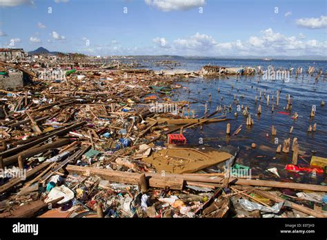 Flattened Tacloban City after hurricane Haiyan Philippines Stock Photo ...