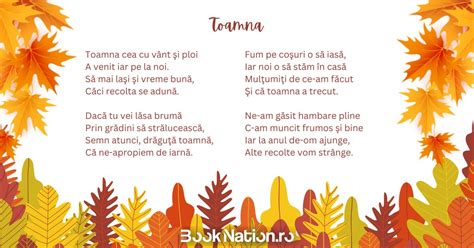 Toamna - Poezii de Toamnă - Booknation.ro