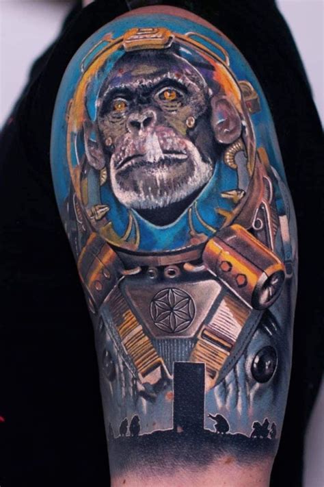 Tattoo uploaded by equi • Monkey, Space, 2001 Space odyssey, Astronaut ...