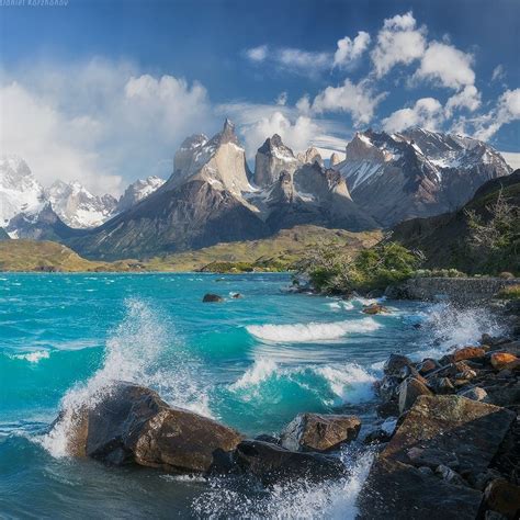 Pehoe lake in Chilean Patagonia, Torres del Paine National Park. (Photo ...