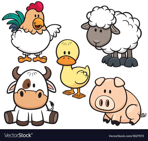 Animals Farm Royalty Free Vector Image - VectorStock | Animal doodles ...