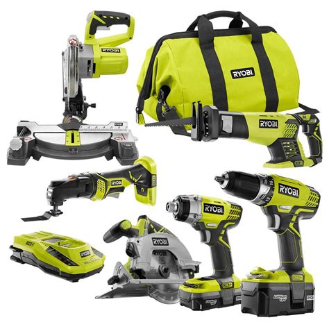 Ryobi 18-Volt ONE+ Lithium-Ion Cordless Combo Kit (6-Tool)-P1871 - The ...