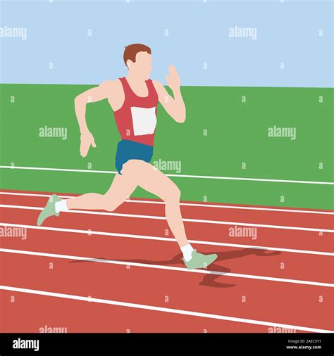 Athlete on running race, silhouettes. Vector illustration Stock Vector ...