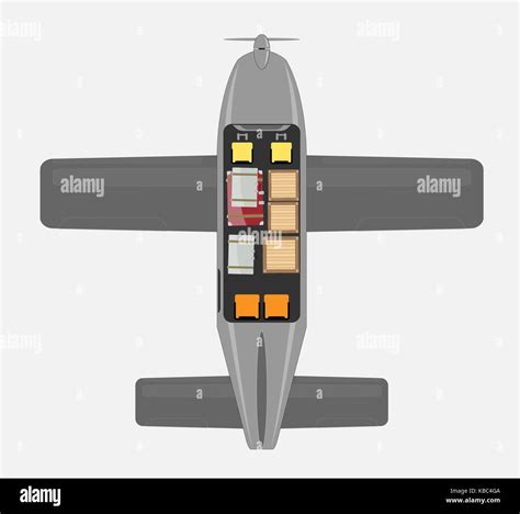 Top View Seat Map of Small Cargo Propeller aircraft Stock Vector Image ...