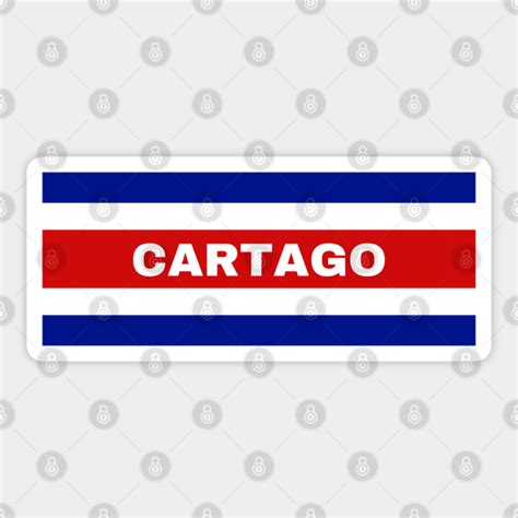 Cartago City in Costa Rican Flag Colors - Costa Rican Flag - Sticker ...