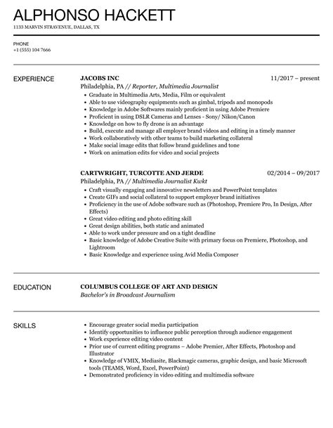 Journalist Resume Template