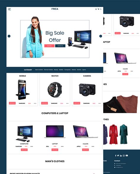 Frica – Basic Ecommerce PSD Template Free