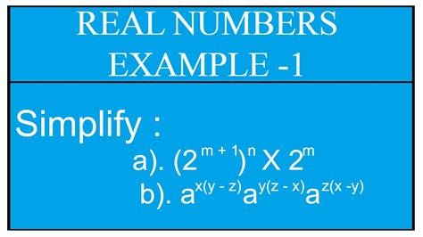 Real Numbers Example - 1 / Maths Algebra - YouTube