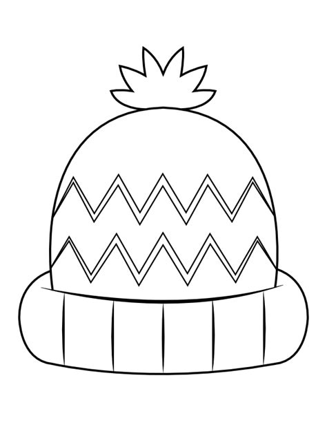 Printable Knit Cap Coloring Page