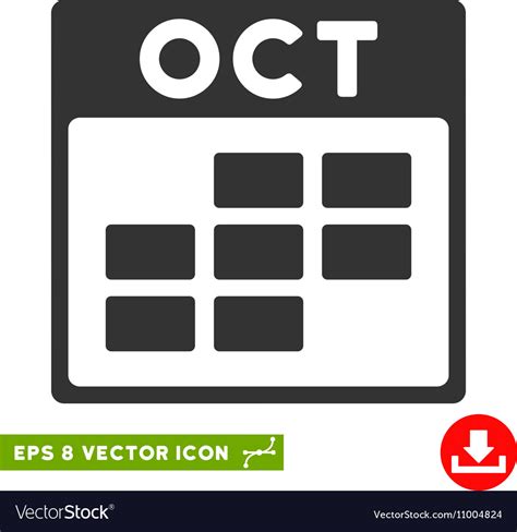 October Calendar Grid Eps Icon Royalty Free Vector Image