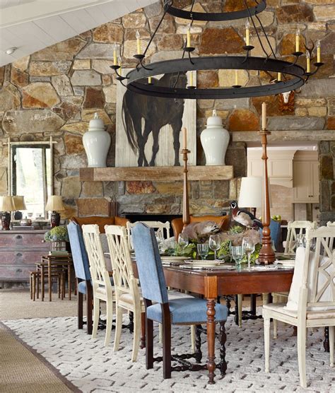 James T Farmer, Rustic decor - dining area - with Chinoiserie - Laurel Home