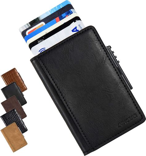 LUNGEAR Credit Card Wallet RFID Pop Up Card Holder Aluminum Minimalist ...