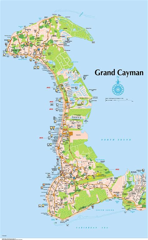 7 Mile Beach - Full Size Map - Grand Cayman Island Map | Grand cayman ...